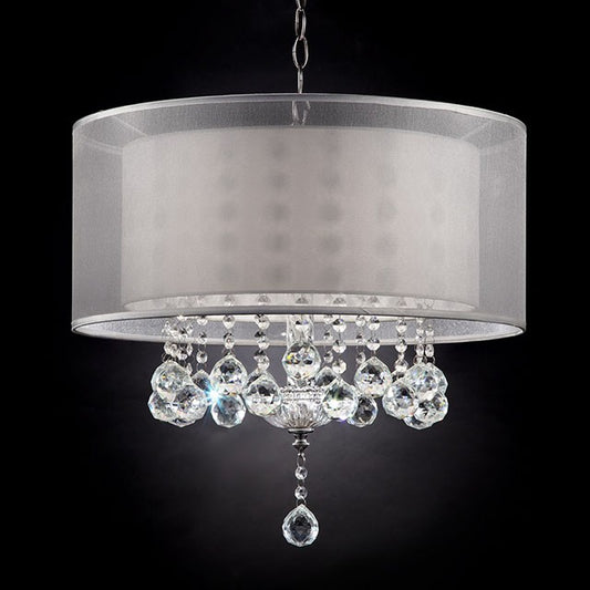 19"H Ceiling Lamp, Hanging Crystal